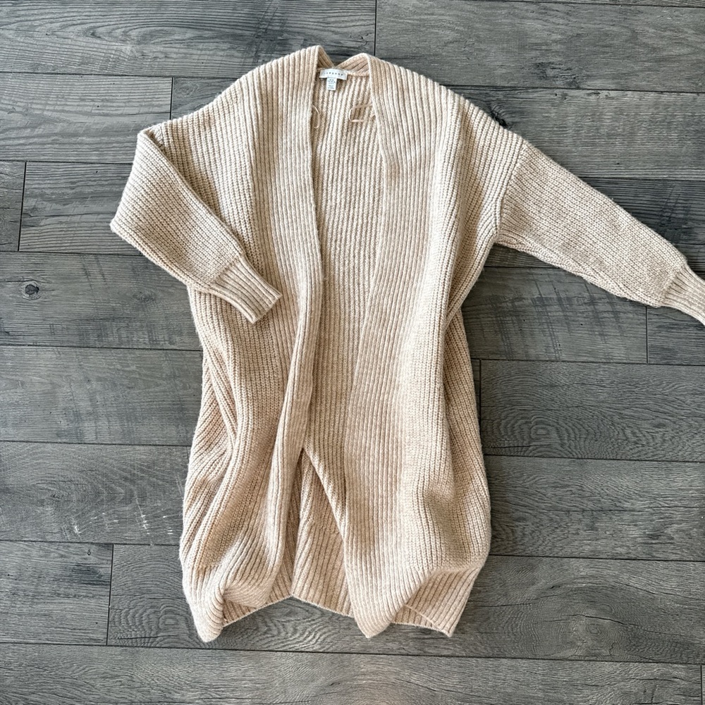 Topshop Cozy Open-Front Cardigan